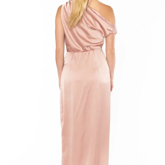 Show Me Your MuMu One-Shoulder Rose Gold Dress - Picture 5 of 9